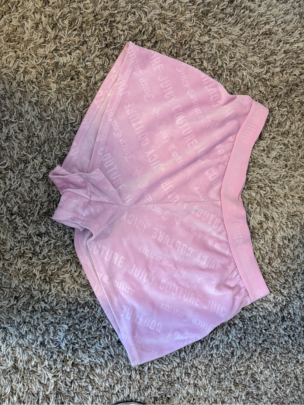 Juicy Couture Light Pink Velour Logo Shorts